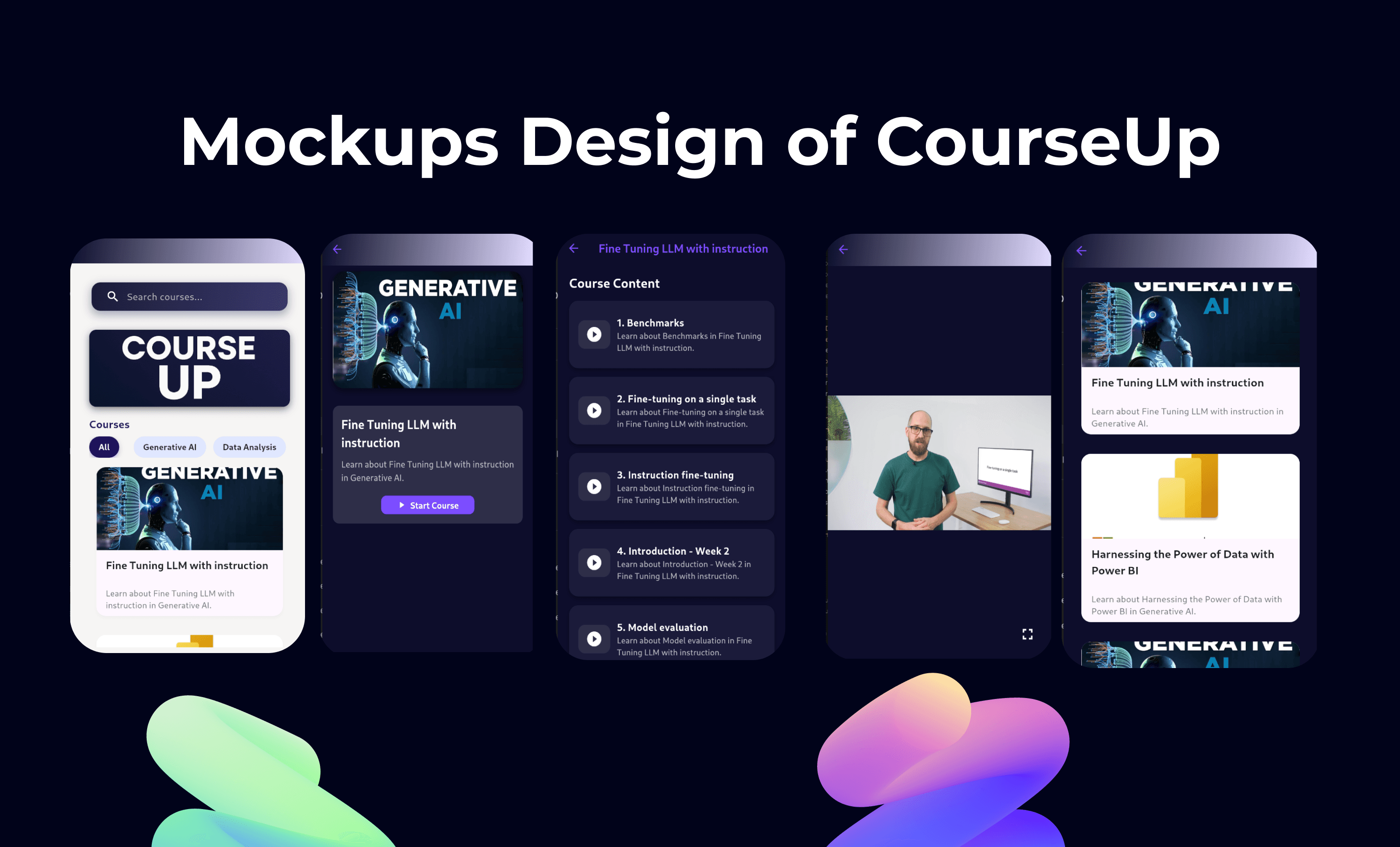 CourseUp mockup design