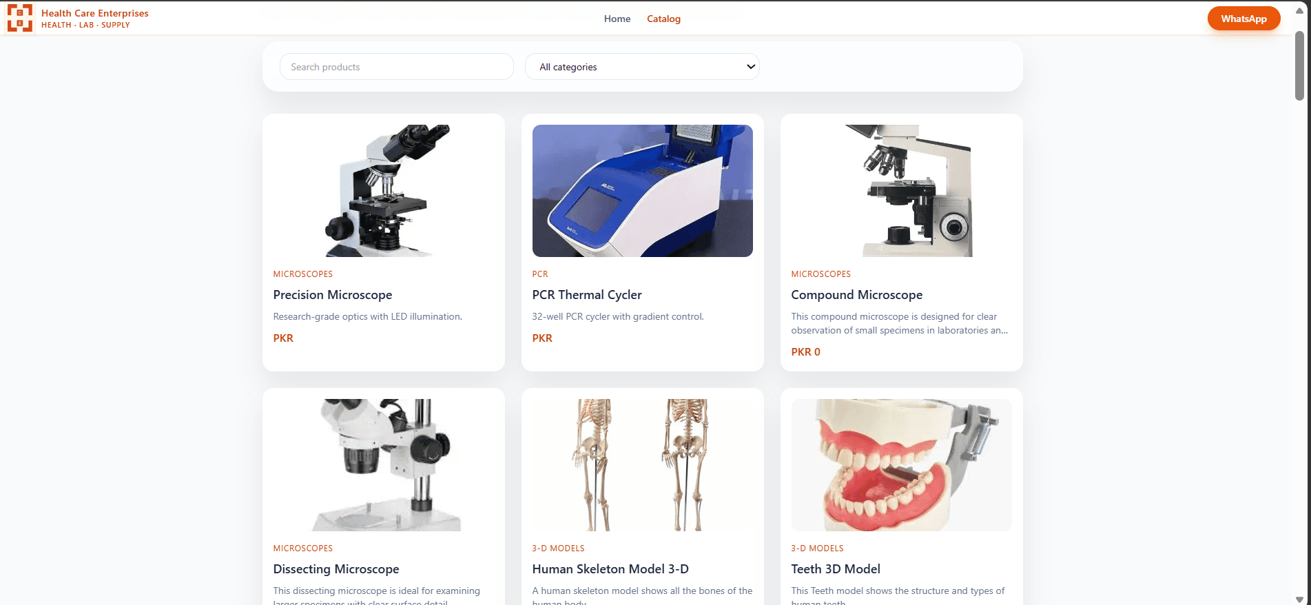Healthcare Enterprises Website screenshot