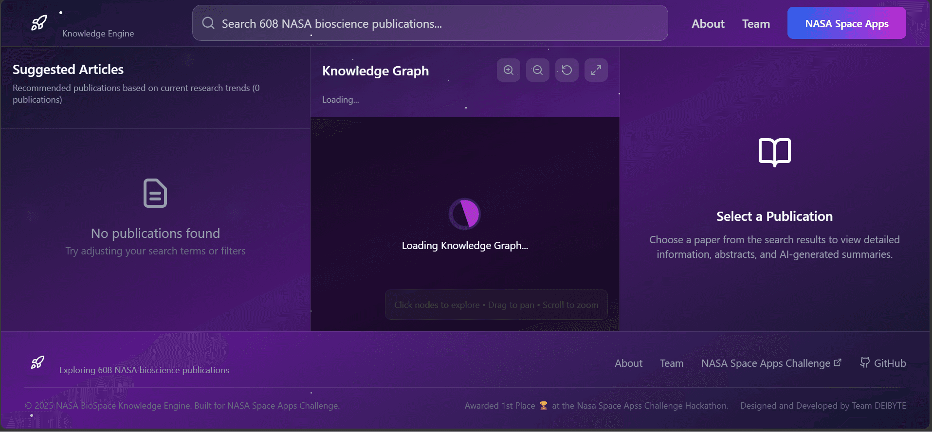 Space Biology Knowledge Engine screenshot
